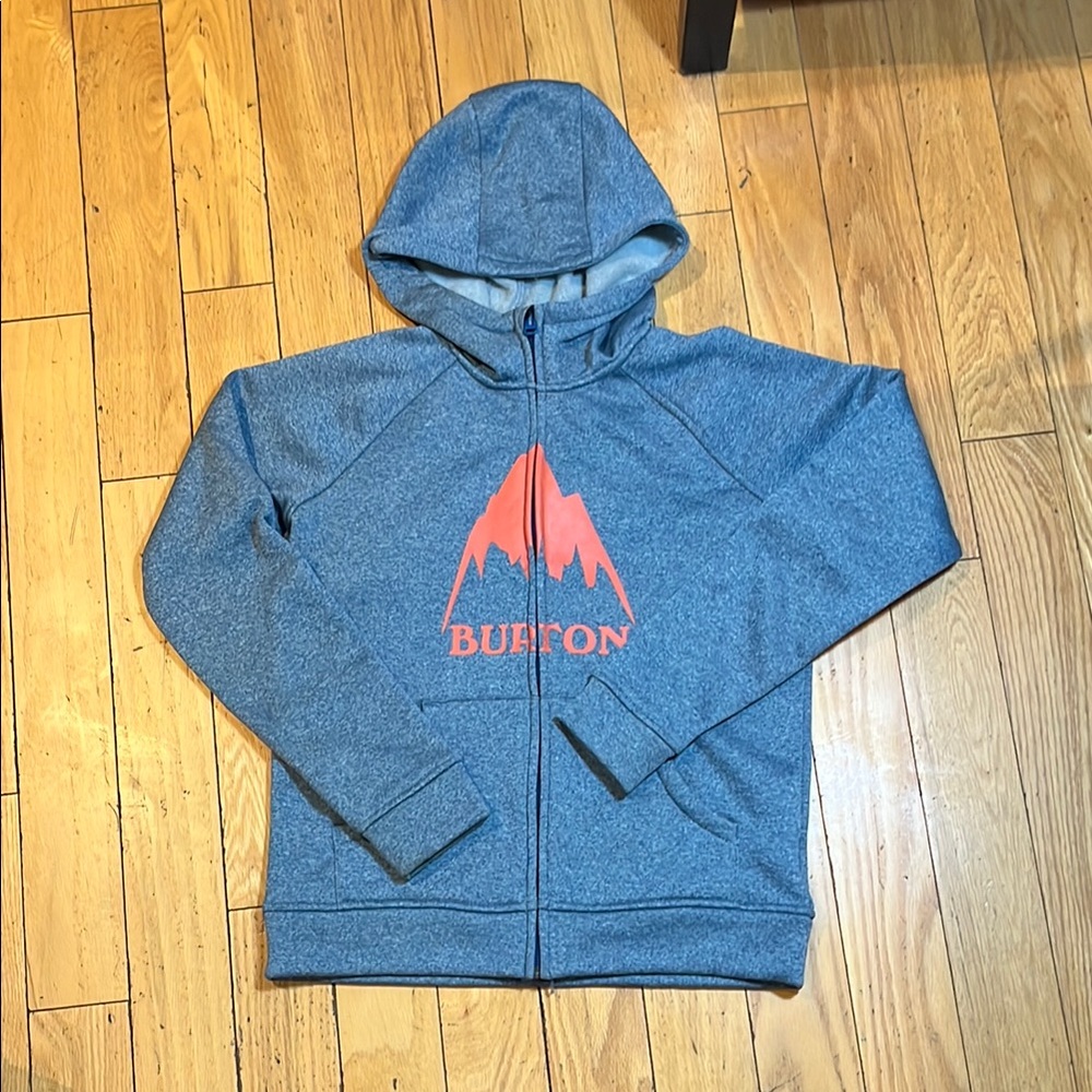 Burton Heather Blue Hoodie with Pink Mountain Graphic